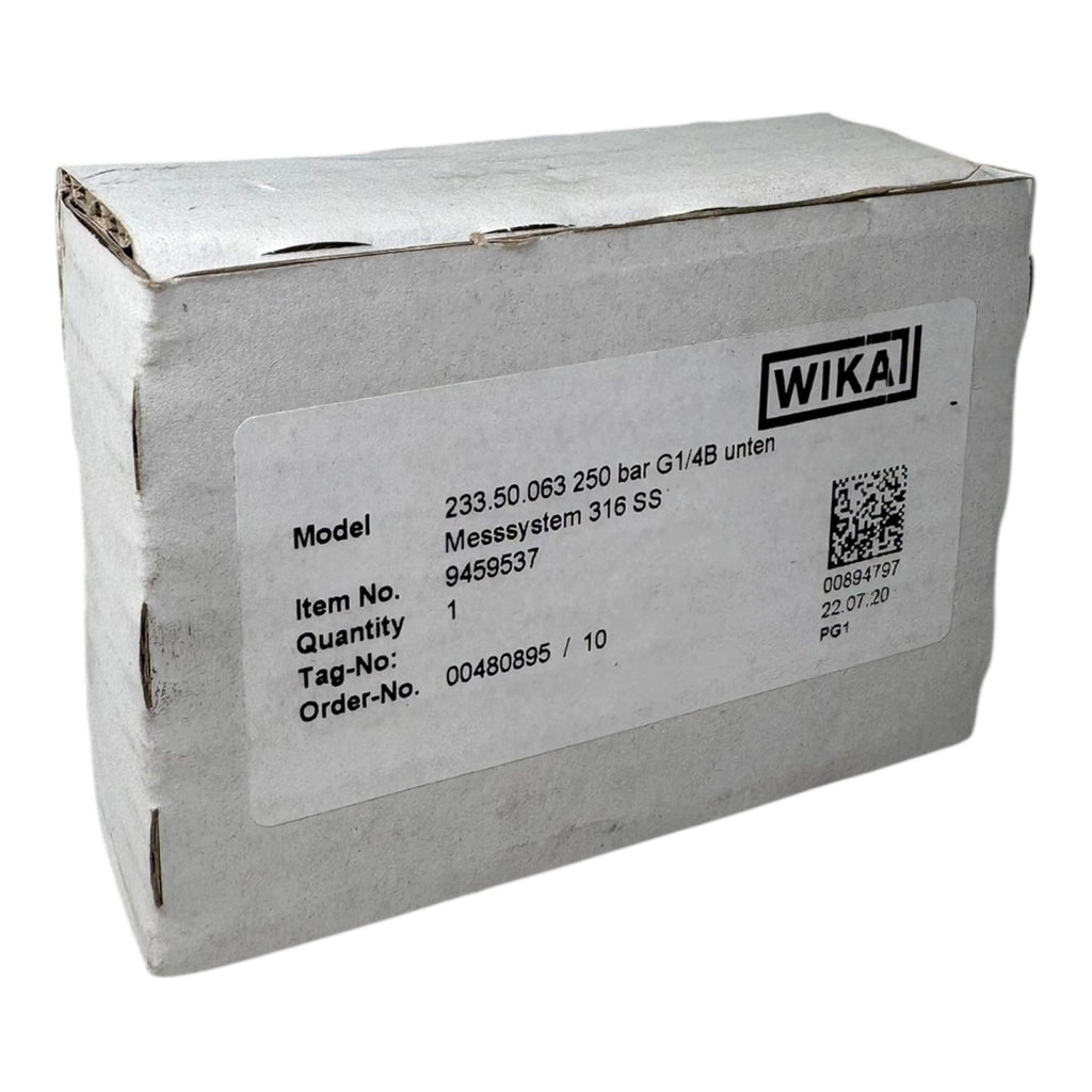 WIKA 233.50.063 Manometer 250bar G1/4B unten Edelstahl 316 Rohrfeder