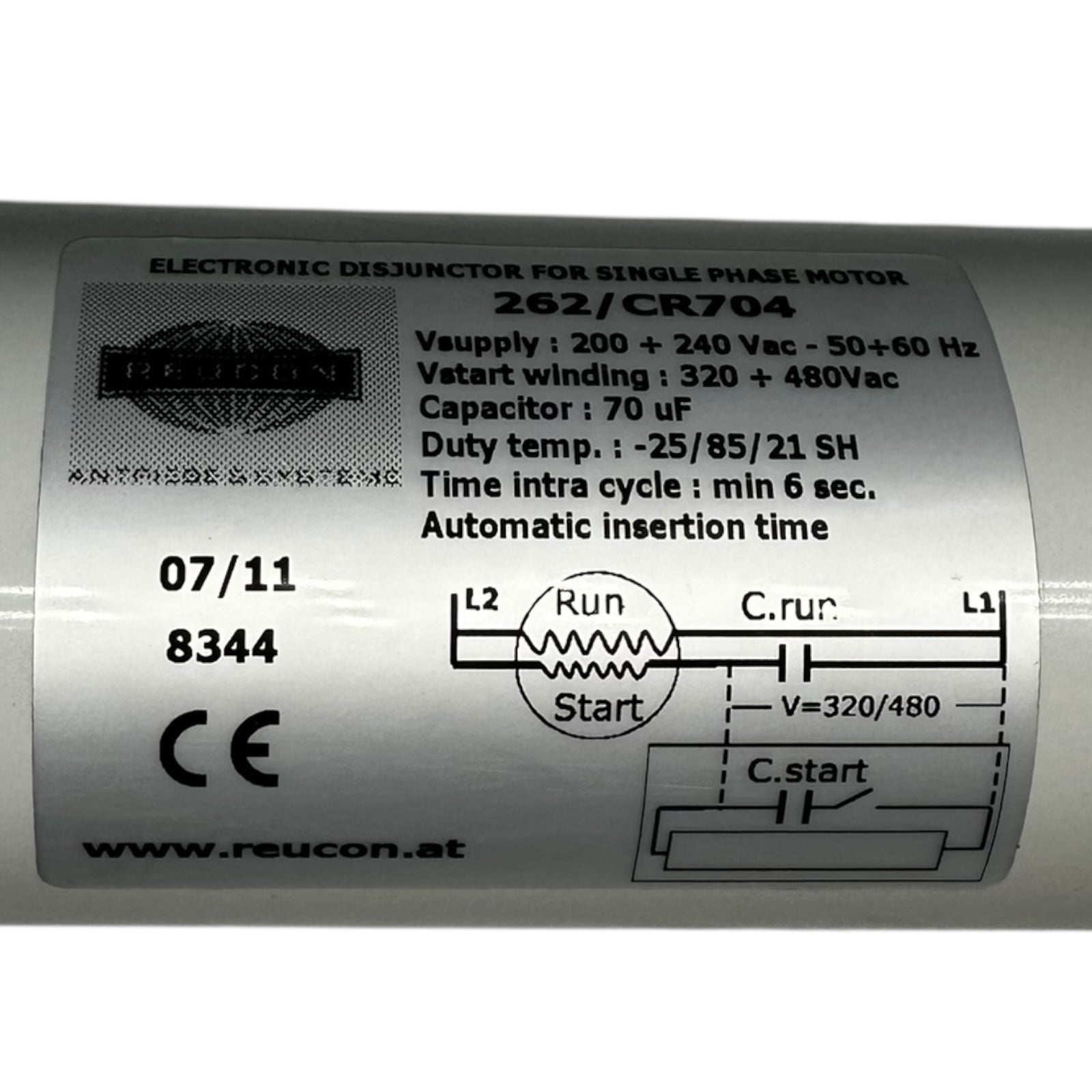 Reucon 262/CR704 Anlaufrelais 70uF 200-240V 1~ Motorstarter