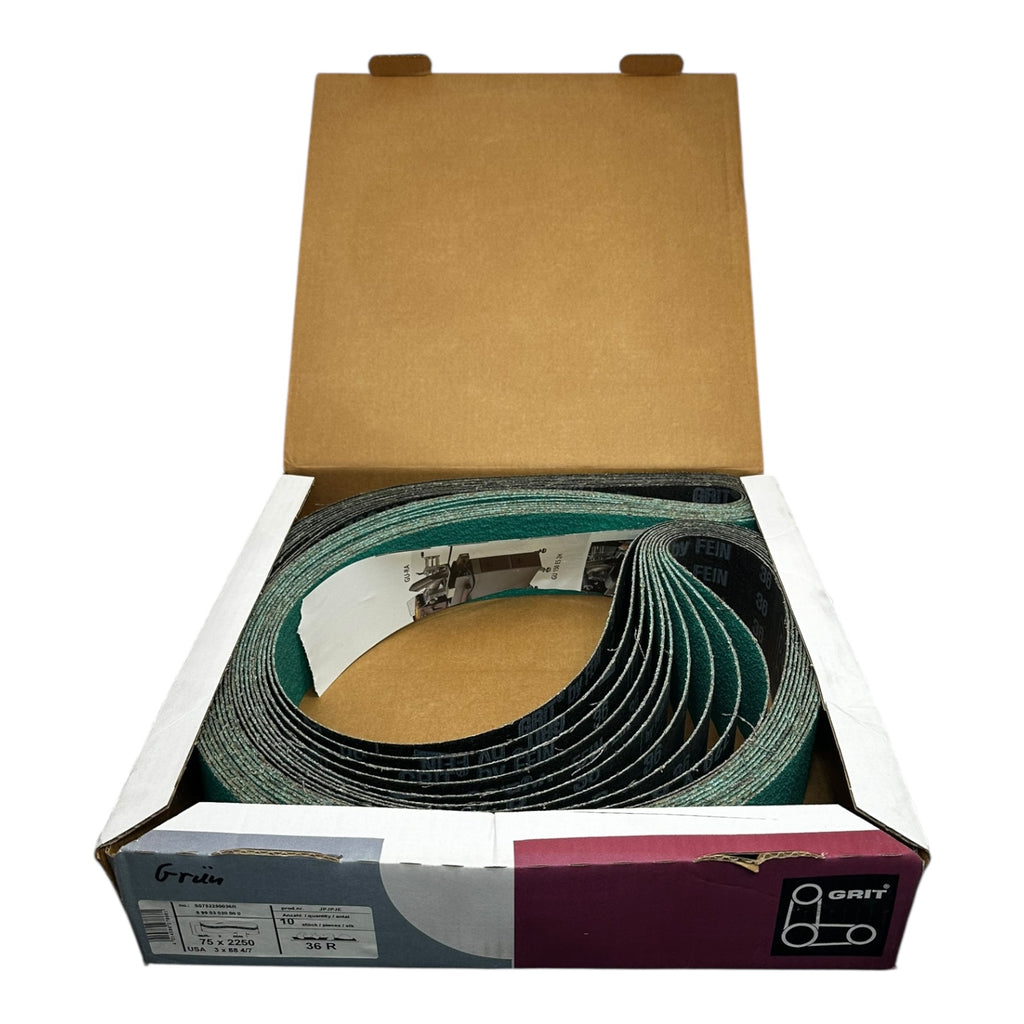 GRIT S0752250036R Schleifbänder 75x2250mm 36R Korn 10 Stück JPJPJE
