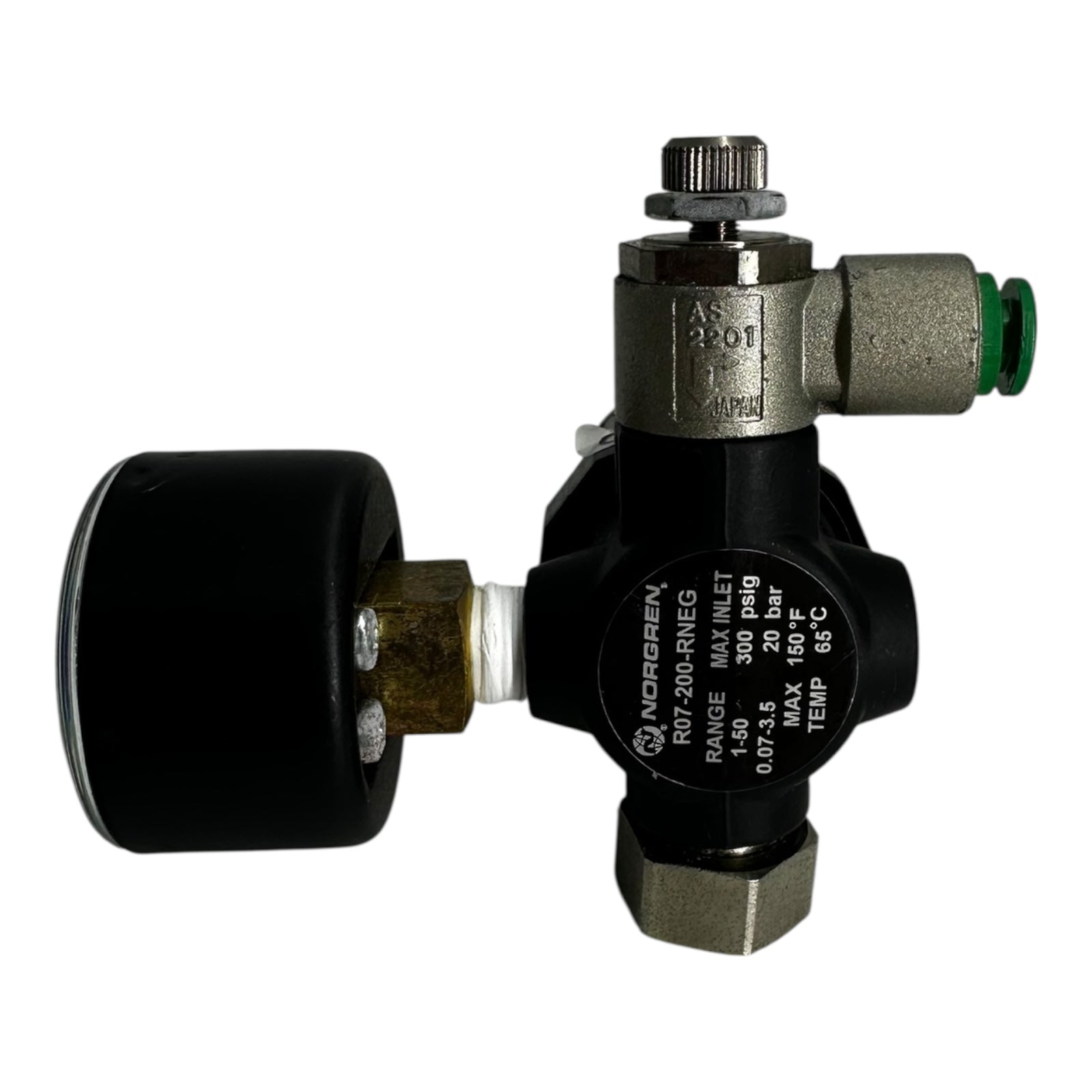 Norgren R07-200-RNEG Druckregler 0.07–3.5 bar mit Manometer & Filter