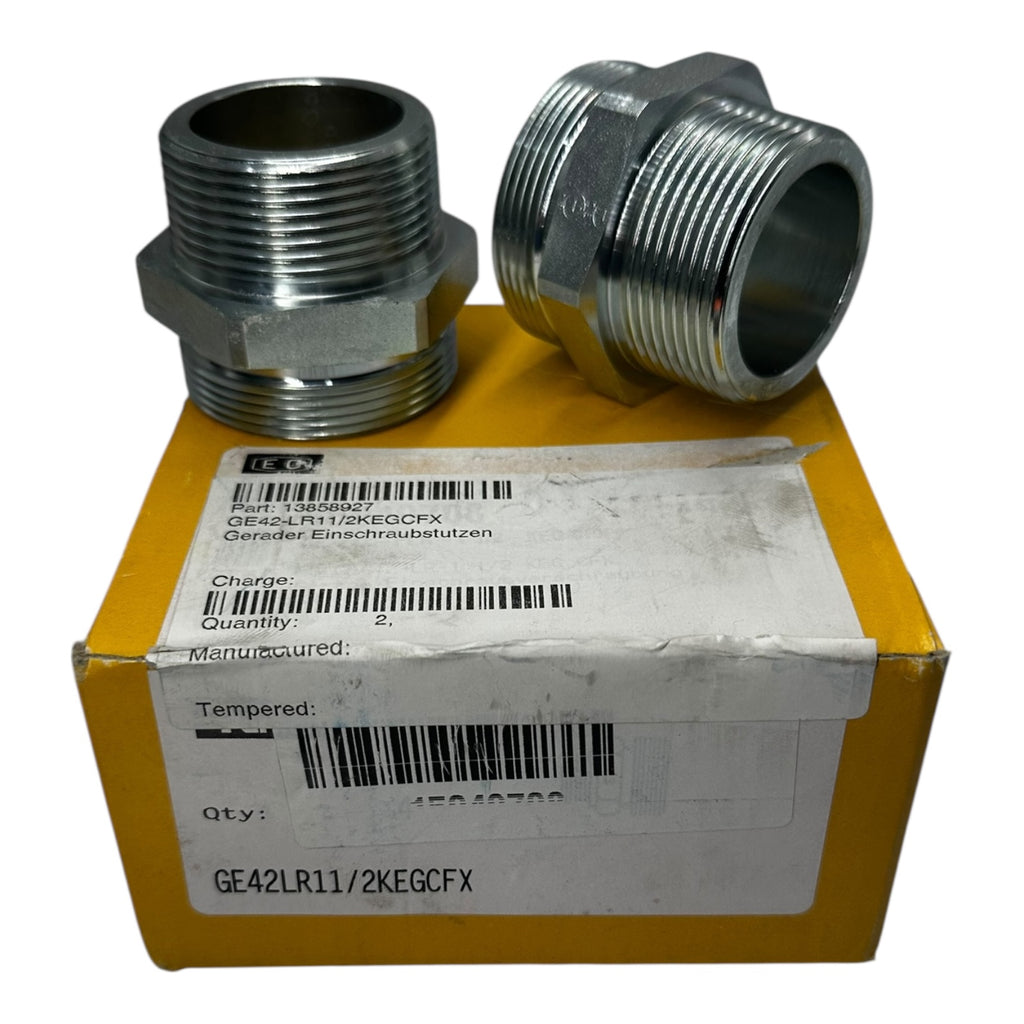 2x EG GE42-LR11/2KEGCFX Einschraubstutzen Stahl gerade Außengewinde Adapter