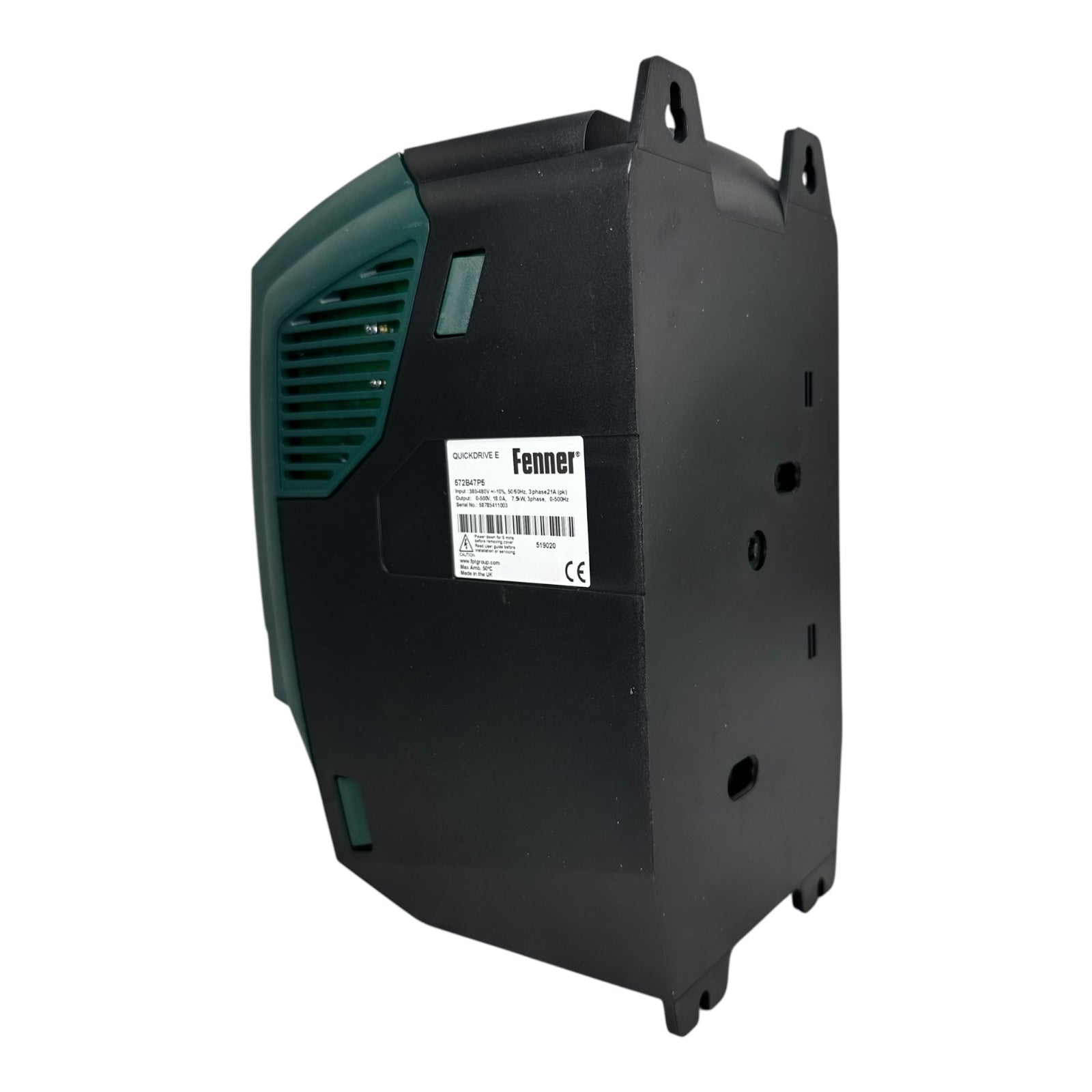 Fenner Quickdrive E 572B47P5 Frequenzumrichter 7,5 kW 3ph 18A 0–500 Hz 480 V
