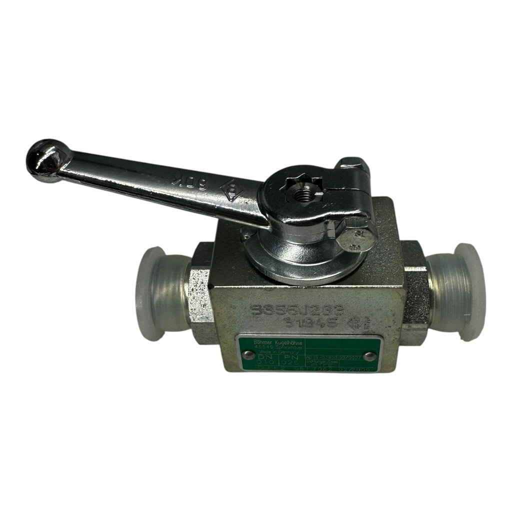 Böhmer Kugelhahn DN10 PN25 3-Wege Ventil Edelstahl PTFE Dichtung