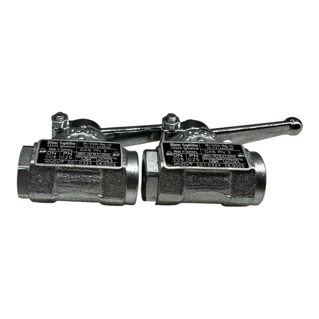 2x Böhmer KNGV7 001.0324 Kugelhahn DN6 PN25 Gasventil NBR DVGW geprüft