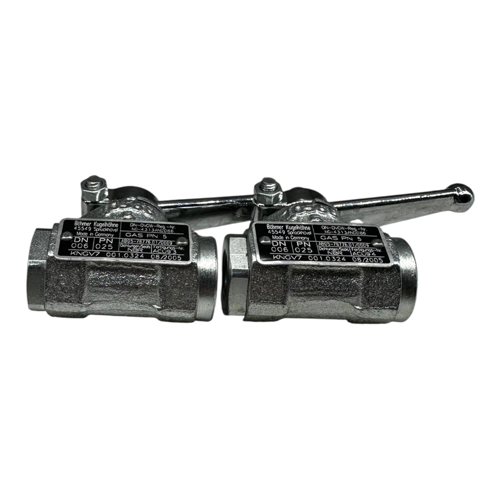 2x Böhmer KNGV7 001.0324 Kugelhahn DN6 PN25 Gasventil NBR DVGW geprüft