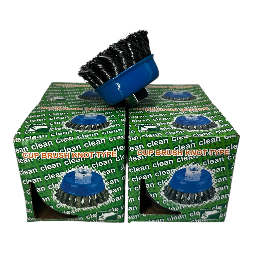 4x Cup Brush Knot Type Drahtbürste 65mm M14 M12 M10 Bohrung 8/16mm 13000RPM
