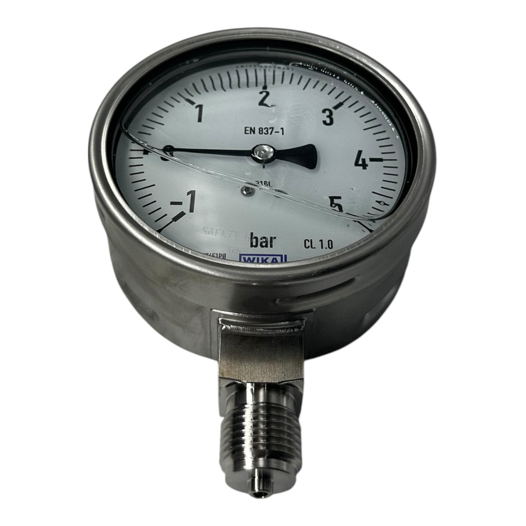 Wika Manometer -1…5 bar Ø100mm EN 837-1 Edelstahl 316L CL1.0 G1/2B neu