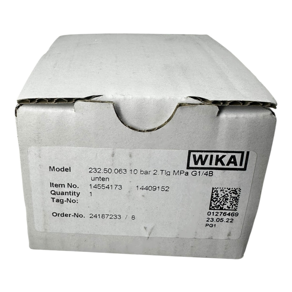 WIKA Manometer 232.50.063 10 bar 1,0 MPa G1/4B unten Edelstahl 63mm Druckmesser