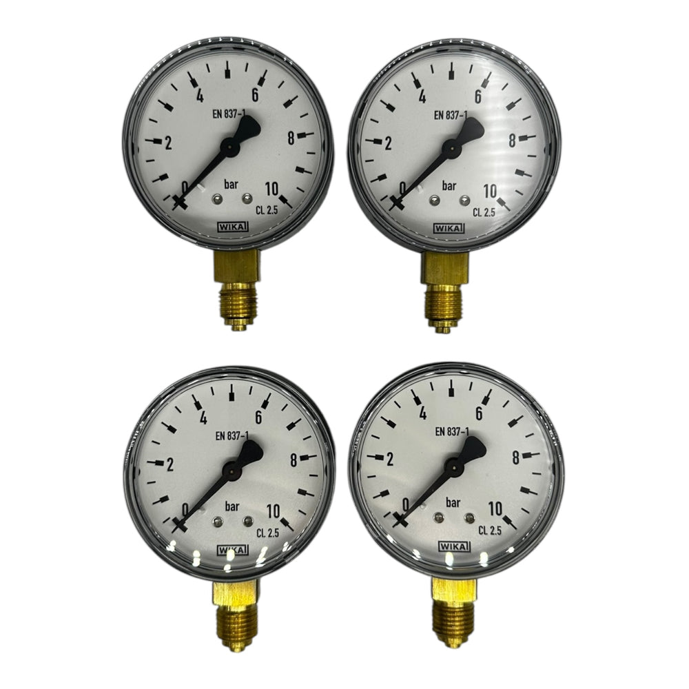 4x WIKA Manometer 0–10 bar G1/4B unten Ø63mm Druckmesser Messgerät CL 2.5