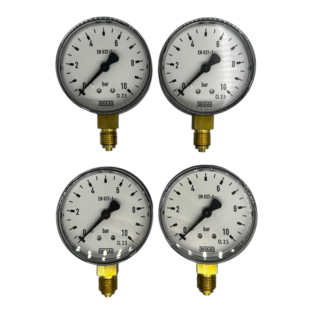 4x WIKA Manometer 0–10 bar G1/4B unten Ø63mm Druckmesser Messgerät CL 2.5