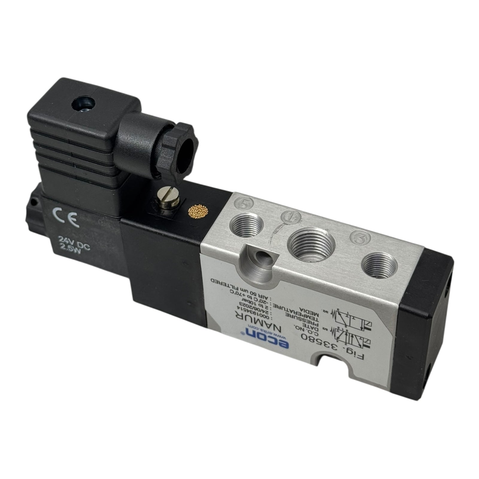 Econ Magnetventil 33580 Namur 3/2 5/2 Wege 24V DC 2,5W Pneumatikventil IP65