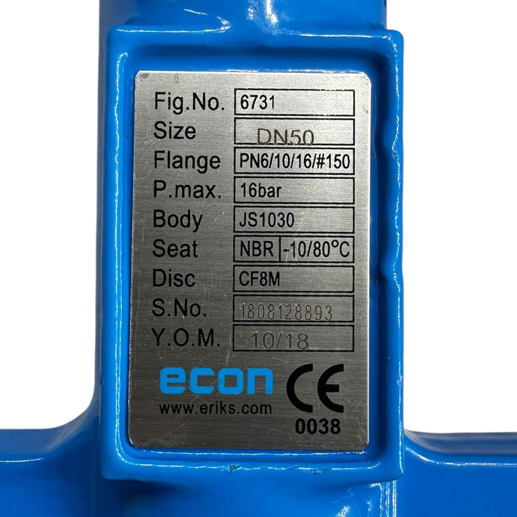 Econ Absperrklappe DN50 PN16 CF8M NBR mit Pneumatik Antrieb RX P+F Sensor NEU