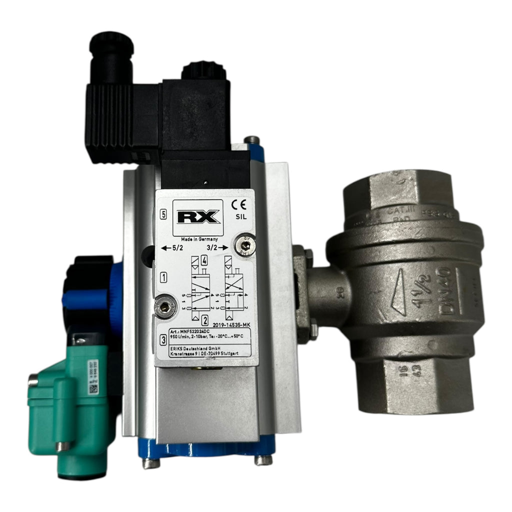 Econ Kugelhahn DN40 PN16 Edelstahl mit Pneumatik Antrieb RX P+F Sensor NEU