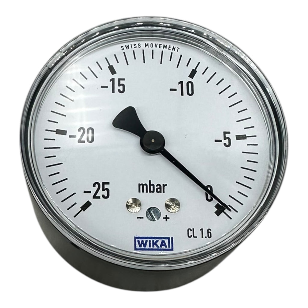 WIKA 611.10.063 Manometer -25…0 mbar G1/4B Ø63 mm Unterdruckanzeige CL1.6