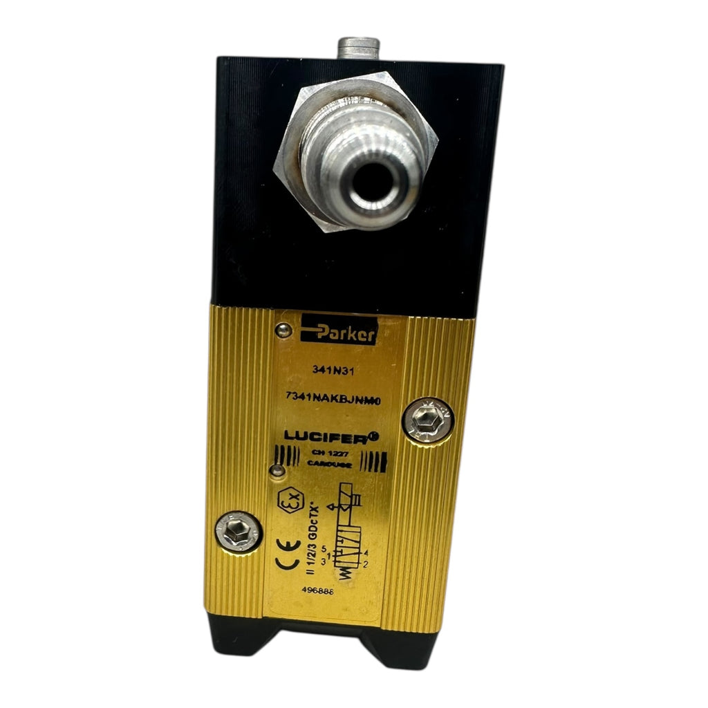 Parker Lucifer 341N31 Magnetventil 3/2-Wege G1/4 Messing ATEX Pneumatikventil neu