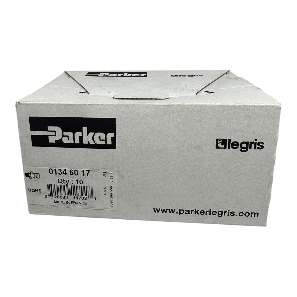 10x Parker Legris 01346017 Schlauchtülle Messing G3/8” x Ø10 mm Pneumatik NEU