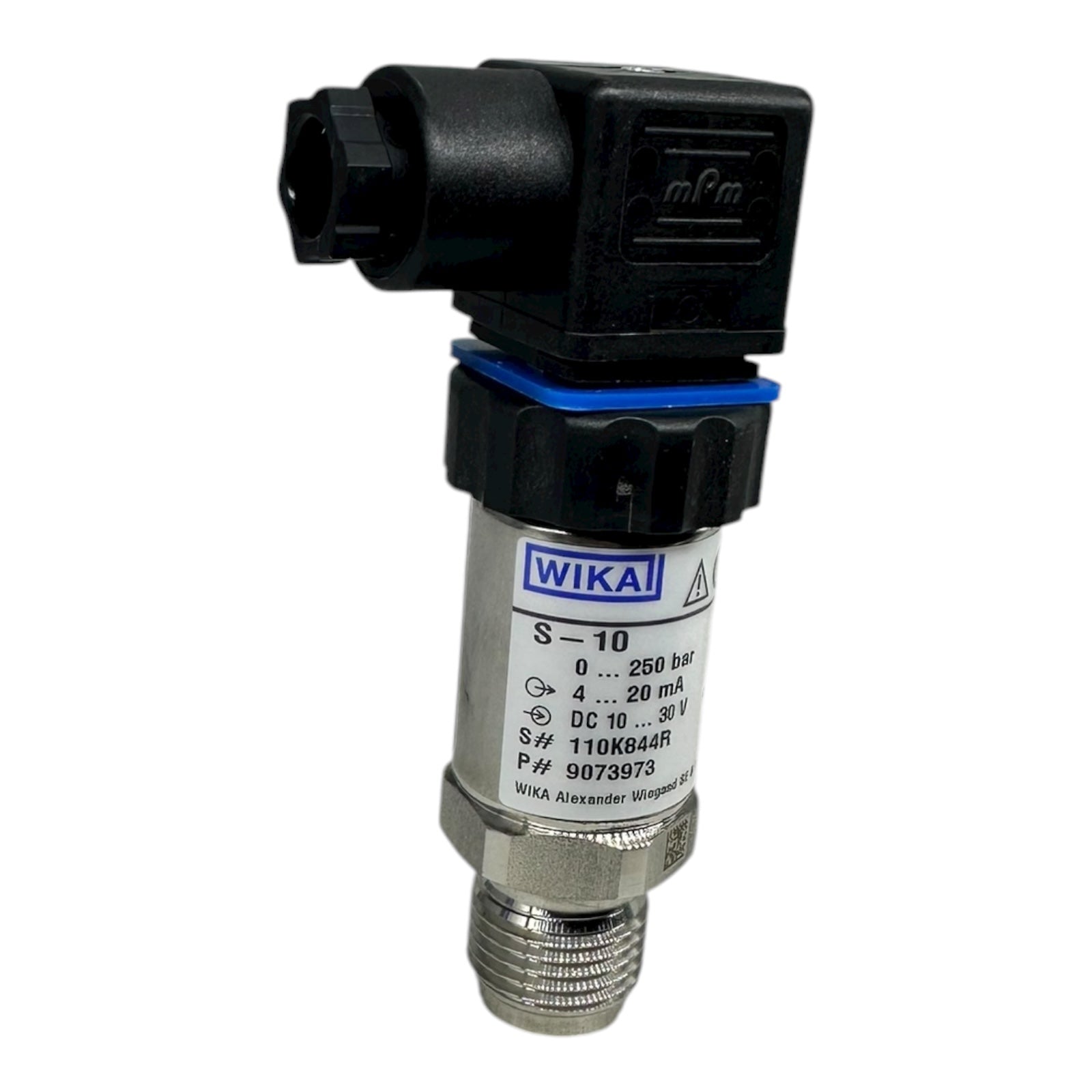 WIKA S-10 Drucksensor 0–250 bar 4–20 mA DC 10–30 V 9073973 Drucktransmitter