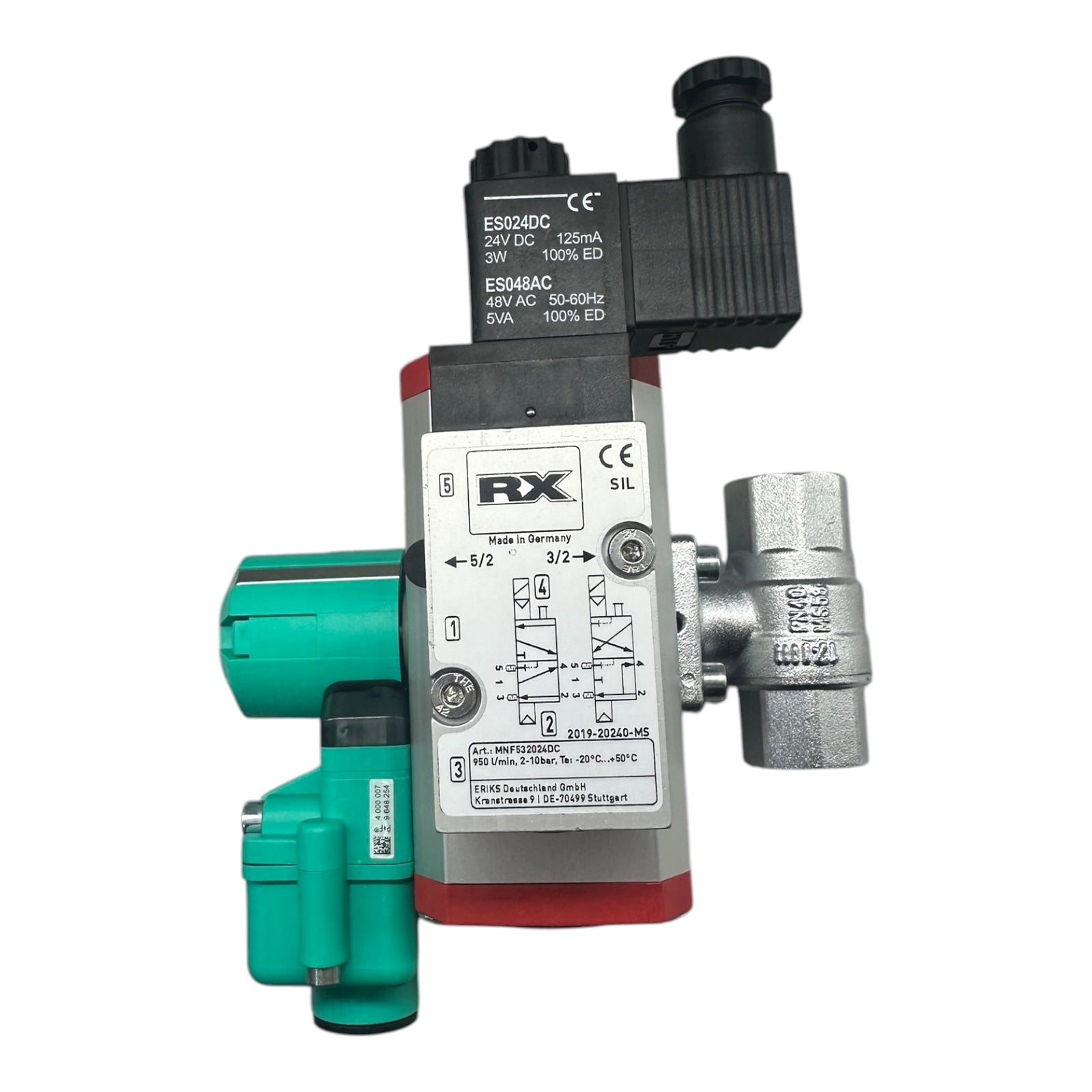 END-Armaturen EC016070EDN15 Messing Kugelhahn DN15 PN40 mit Pneumatik Antrieb