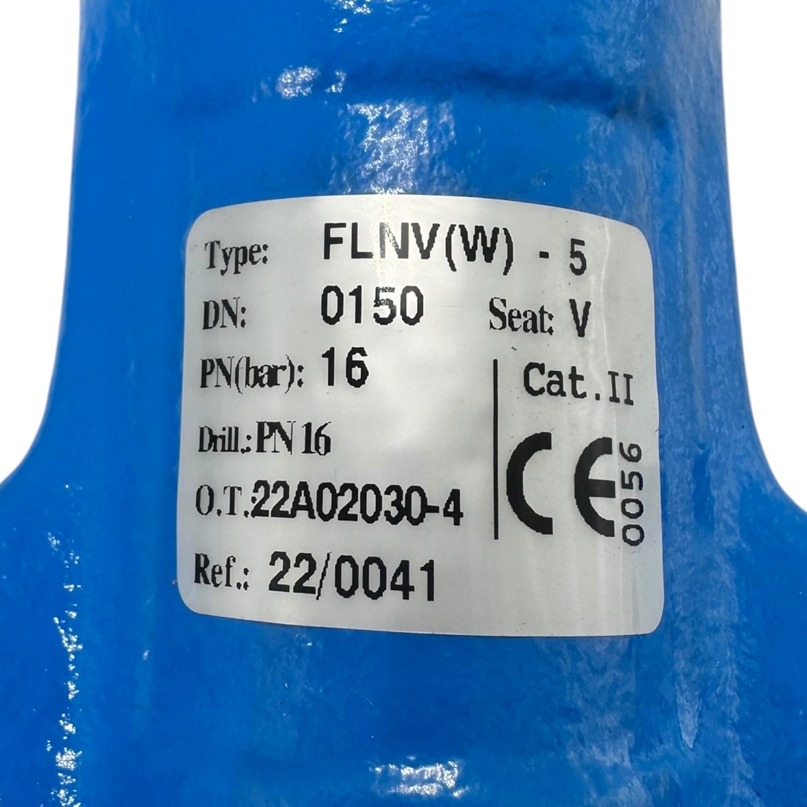 Absperrklappe DN150 PN16 Typ FLNV(W)-5 Sitz V CE0056 Flanschventil blau