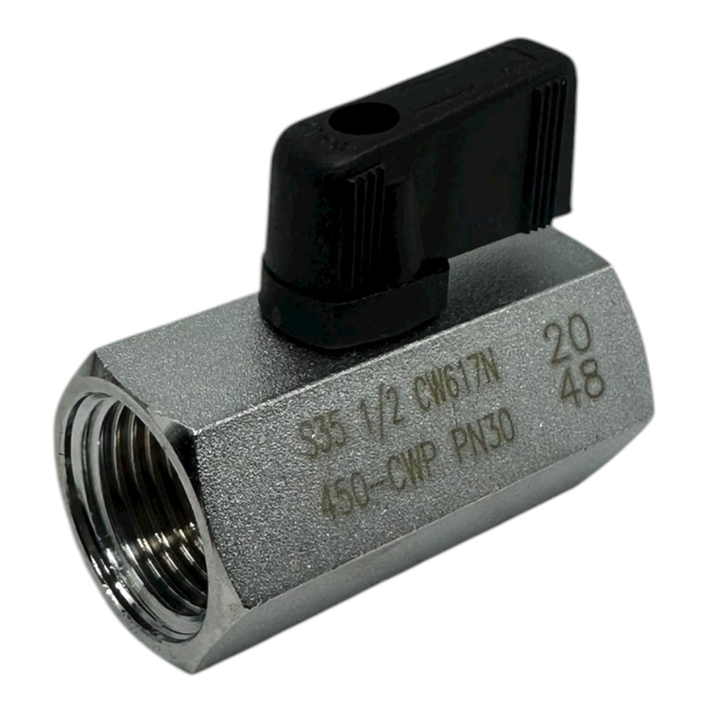 21x Rub Mini-Kugelhahn Typ 3500 DN13 PN30 G1/2” CW617N Messing vernickelt
