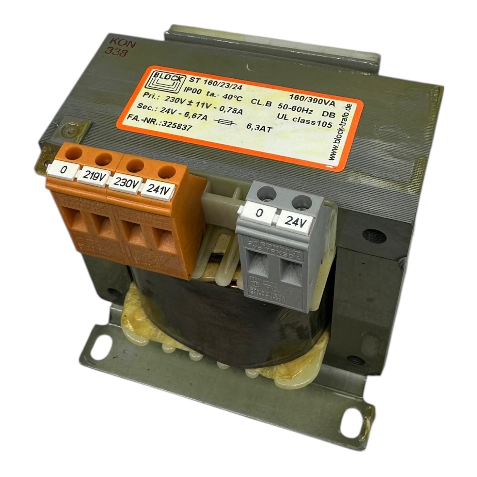 BLOCK ST 160/23/24 Transformator 230V → 24V 6,67A 160VA Steuertrafo