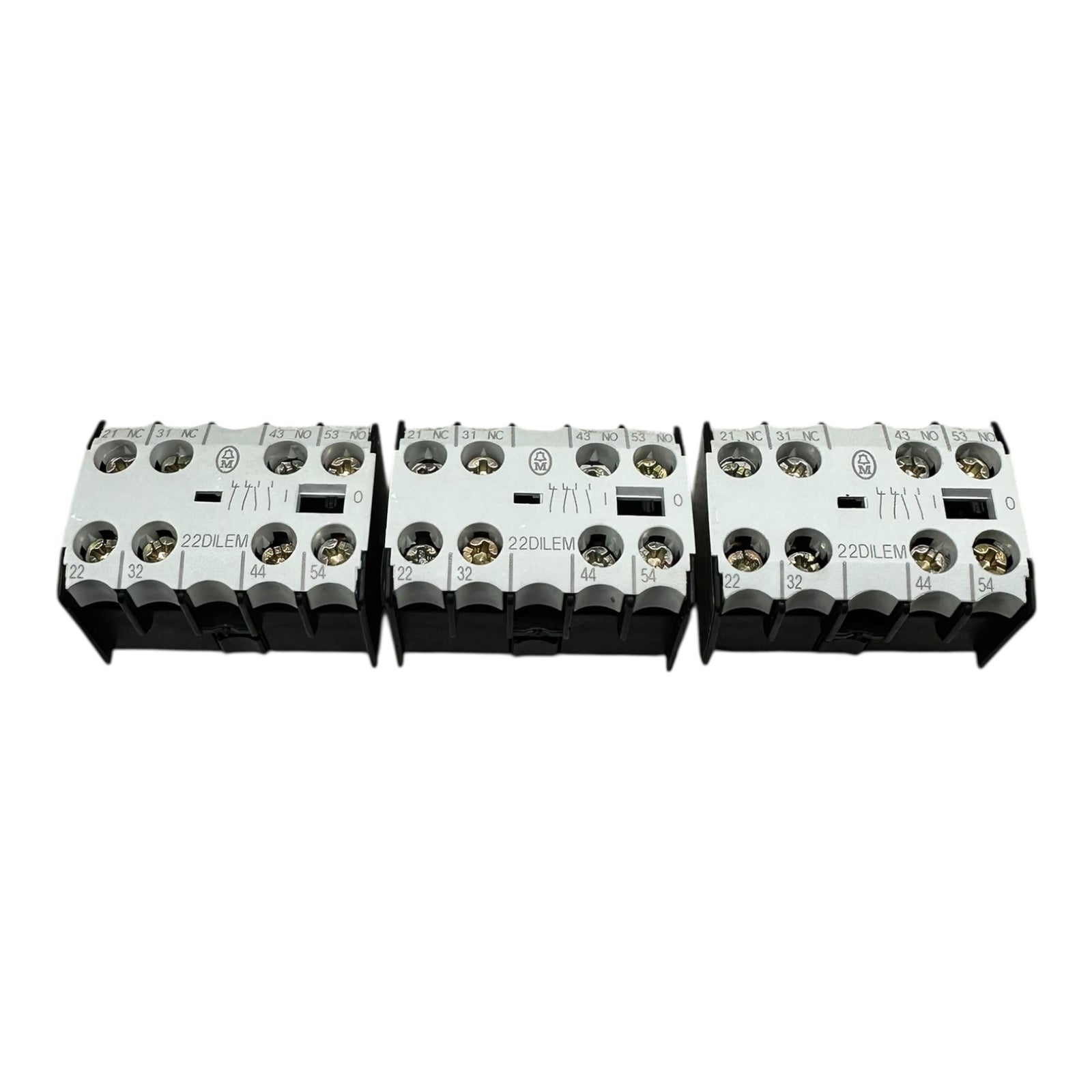 3x Moeller 22DILEM Hilfskontaktblock 2NO/2NC AC15 10A 415V Erweiterung