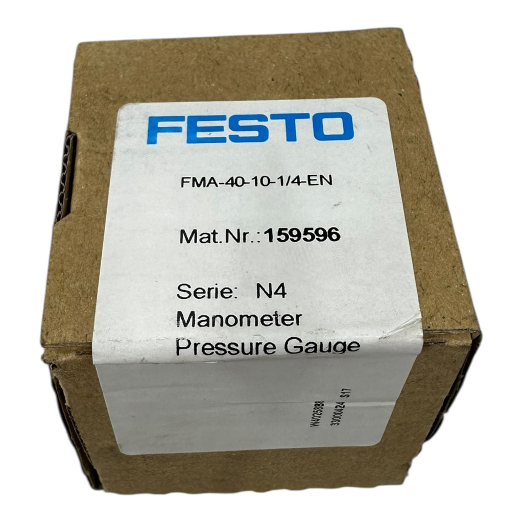 Festo FMA-40-10-1/4-EN Manometer 0–10 bar 1/4” Serie N4 Druckmesser 159596 neu