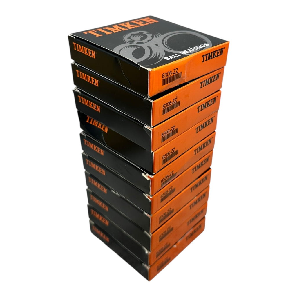 10x Timken 6306-ZZ Rillenkugellager beidseitig Metallabdeckung 30x72x19mm