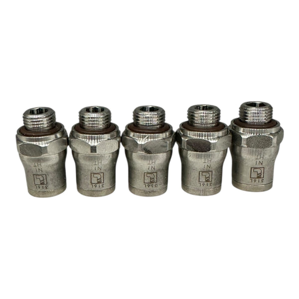 5x Parker 38010810 Hydraulik Verschraubung Gerade Einschraubstutzen Rohrfitting