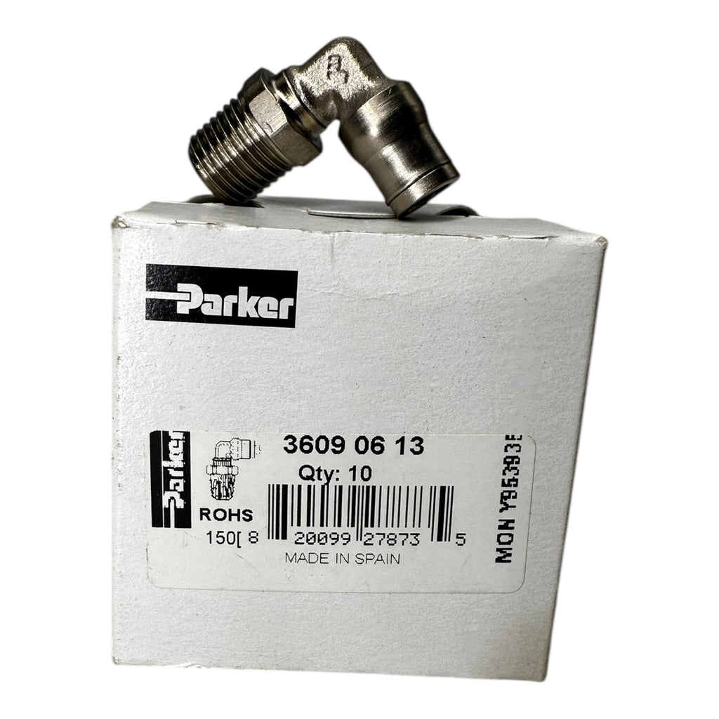 10x Parker 36090613 Chemisch vernickelte Steckverbindungen aus Messing