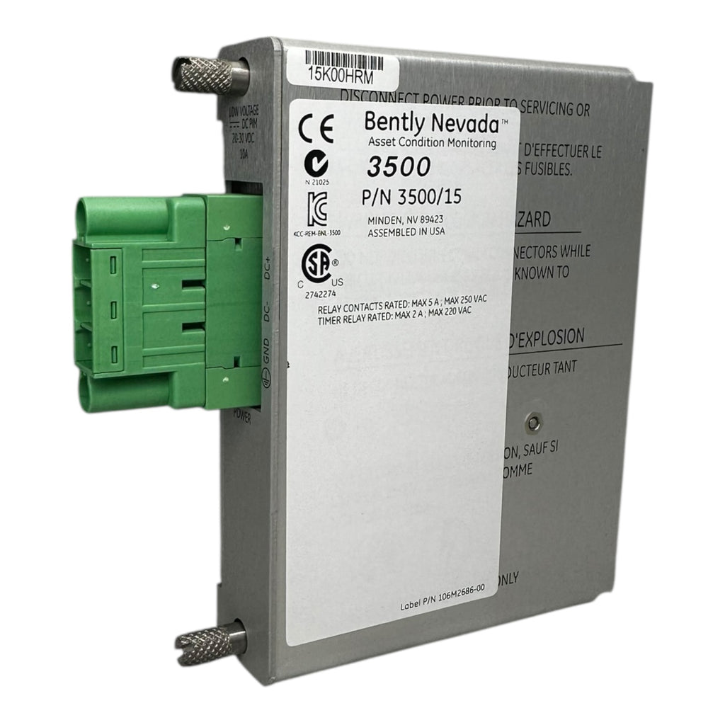 Bently Nevada 3500/15 133300-01 Low Voltage DC Power Input Module