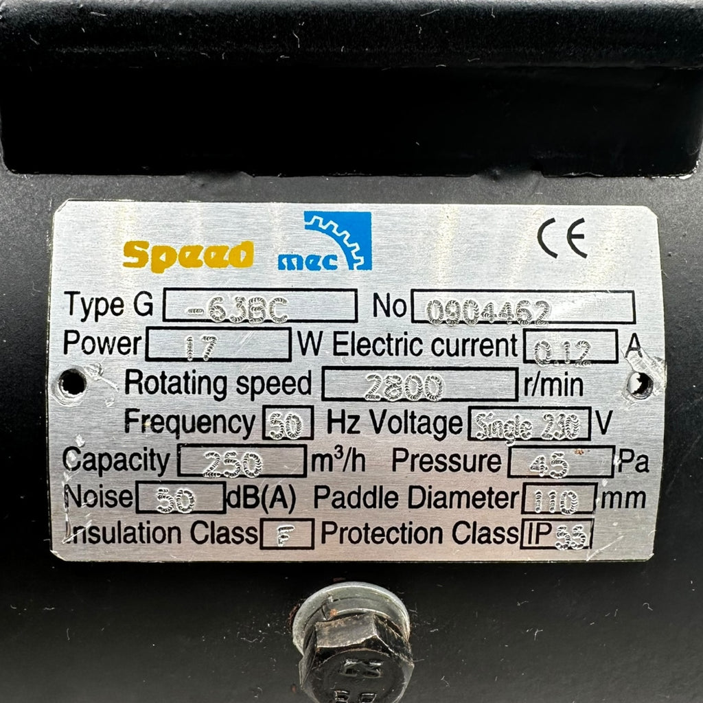 Speed Mec G-63BC Lüftermotor 17W 250m³/h 2800rpm 230V IP55