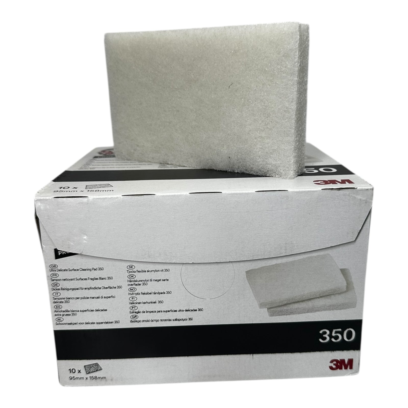 10x 3M 350 Scotch-Brite Reinigungspad Weiß 95x158mm empfindliche Flächen Handpad