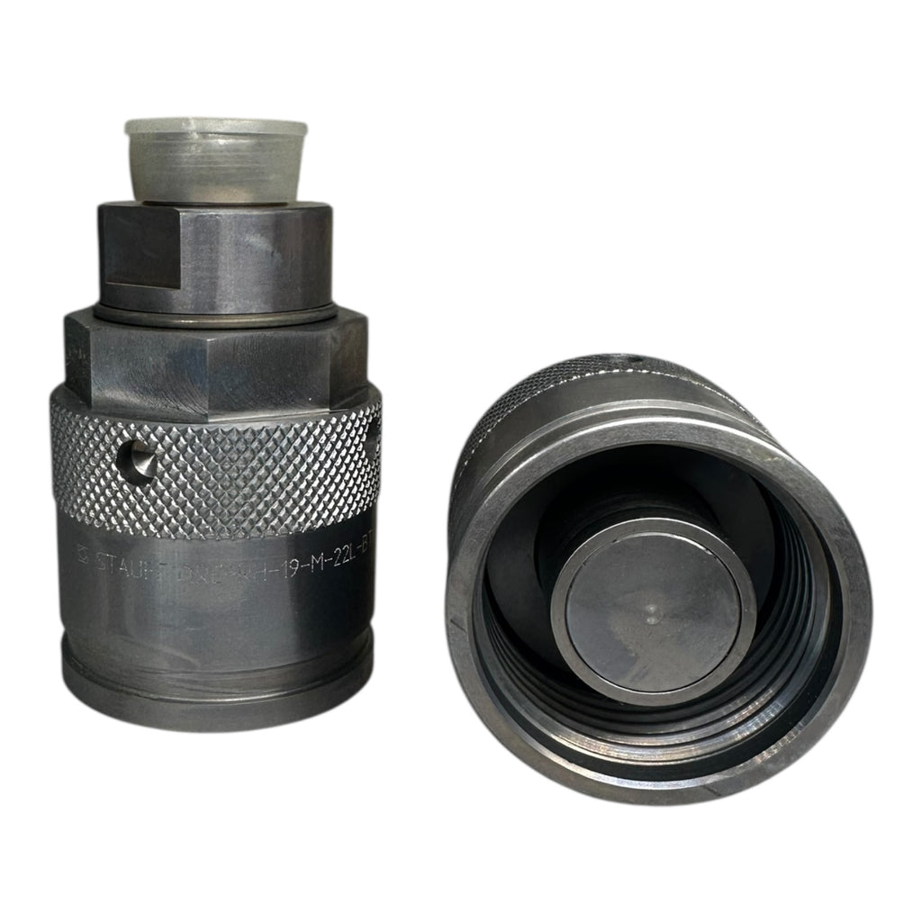 2x Stauff QRC-RH-19-M-22L-BT-W3 Hydraulik-Schnellkupplung gerade