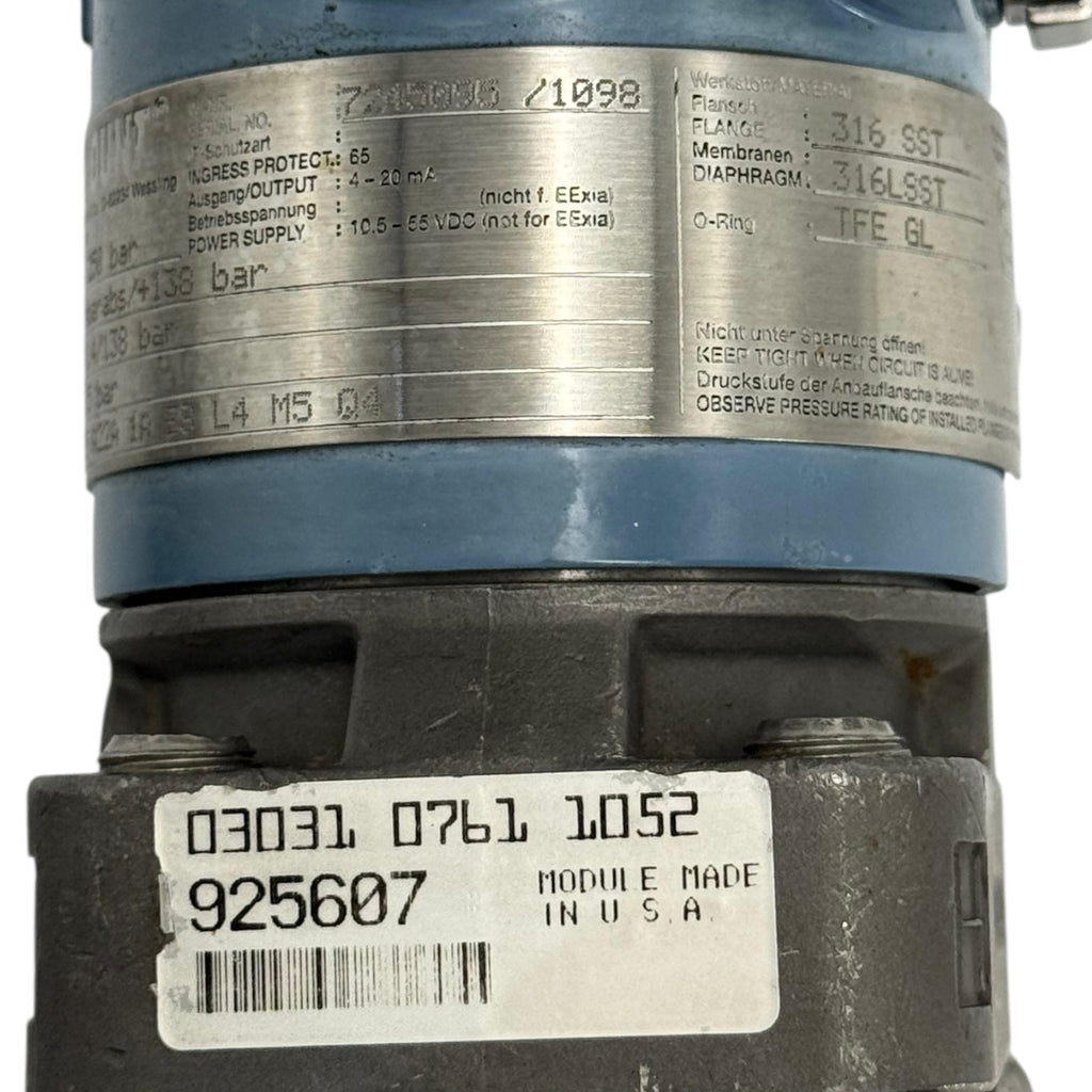 Rosemount PT33210 3051 Drucktransmitter 925607 Sensor 0m/bar-138bar digital