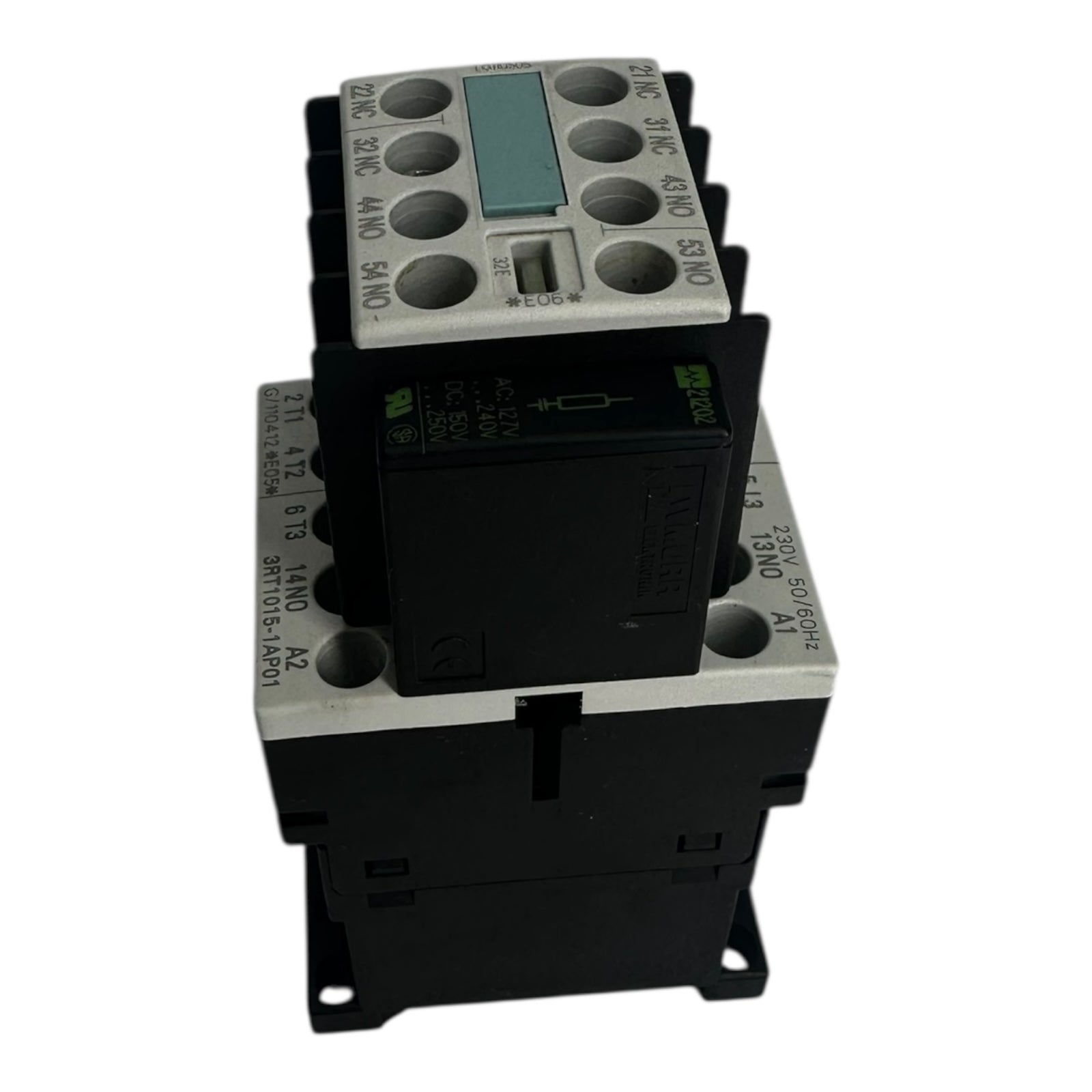 3x Siemens 3RT1015-1AP01 Schütz 3-polig 24V AC Hilfskontaktblock