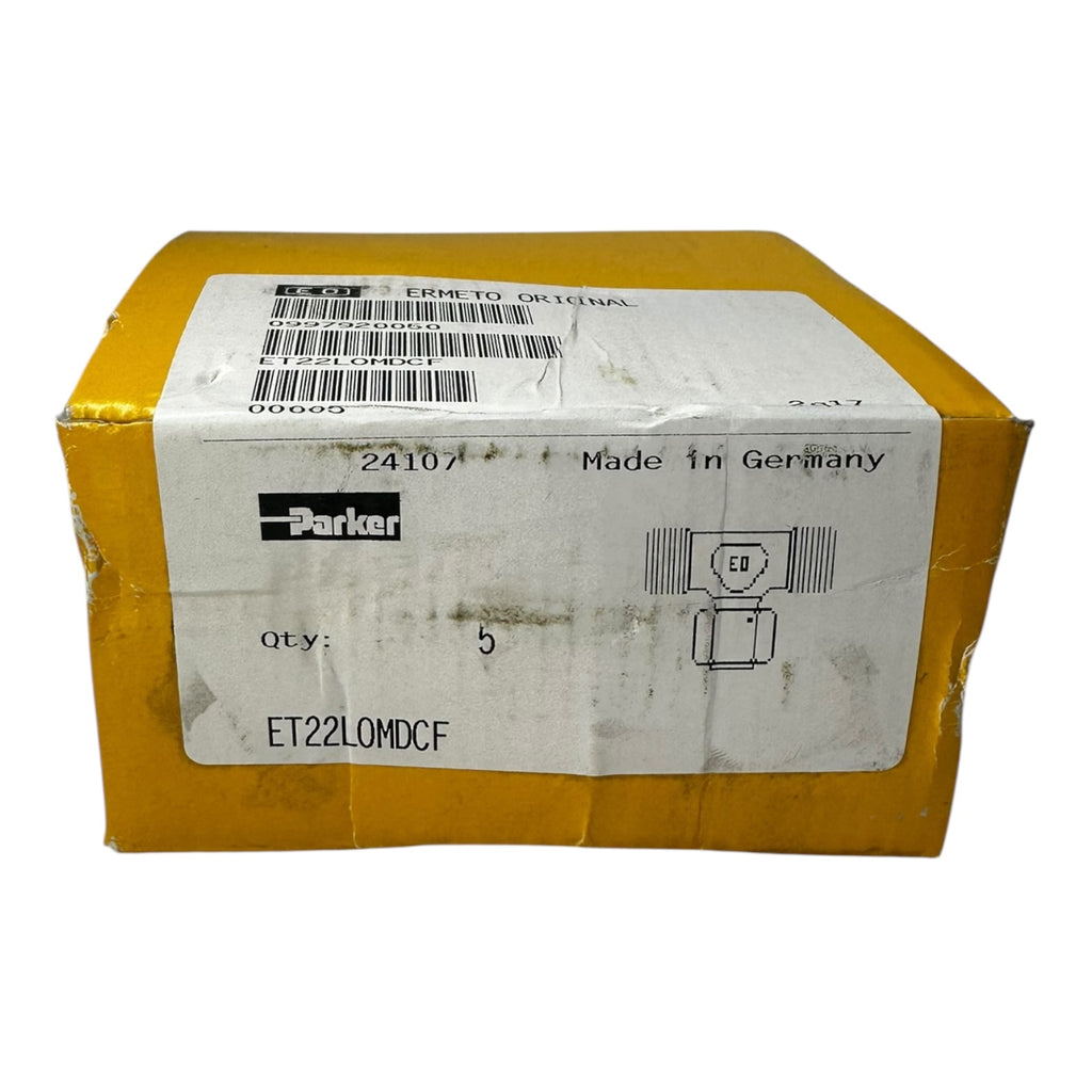 Parker ET22LOMDCF T-Stück Verschraubung Hydraulik EO 22mm AG/IG Stahl vernickelt