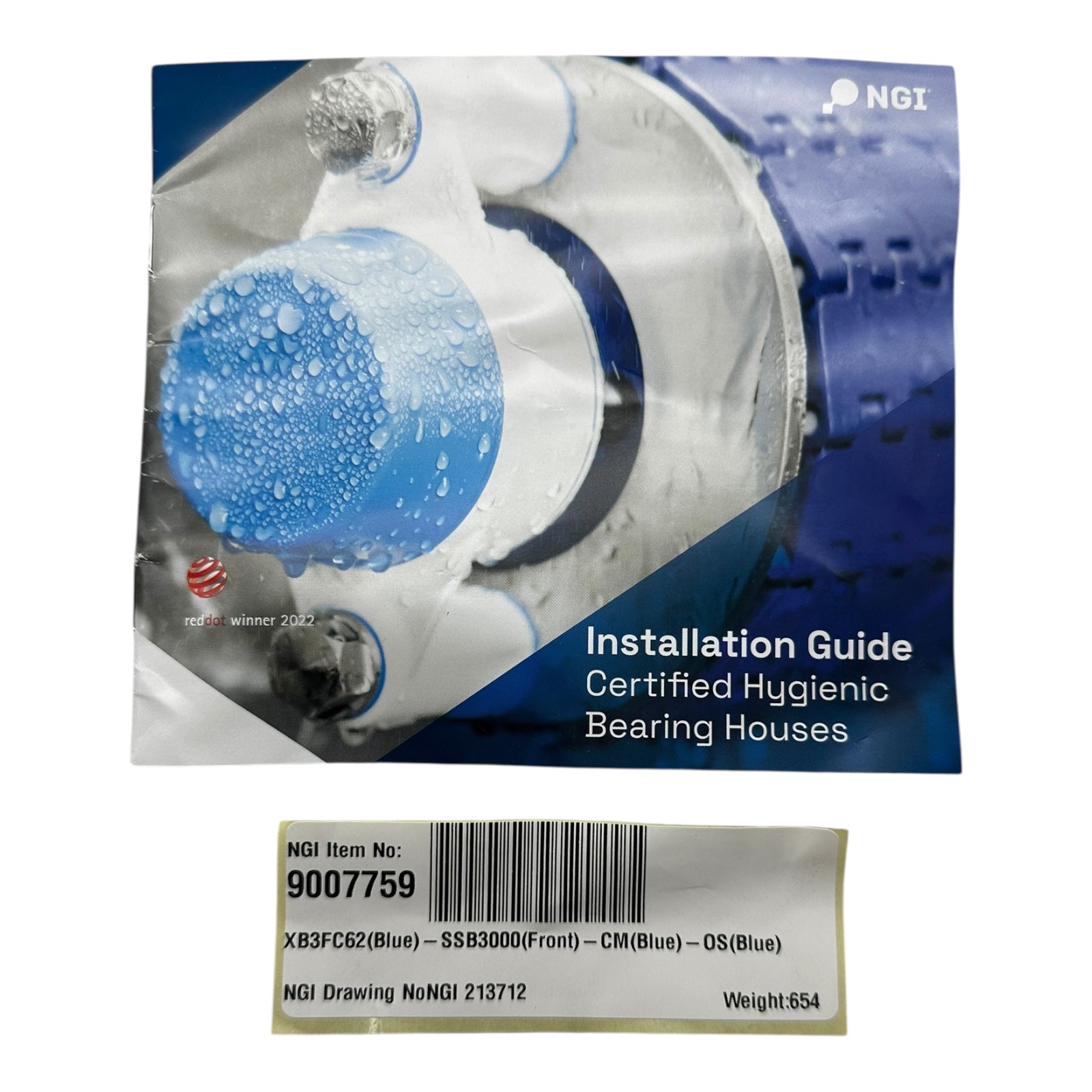 NGI 9007759 Hygienisches Lagergehäuse XB3FC62 Edelstahl IP69K FDA