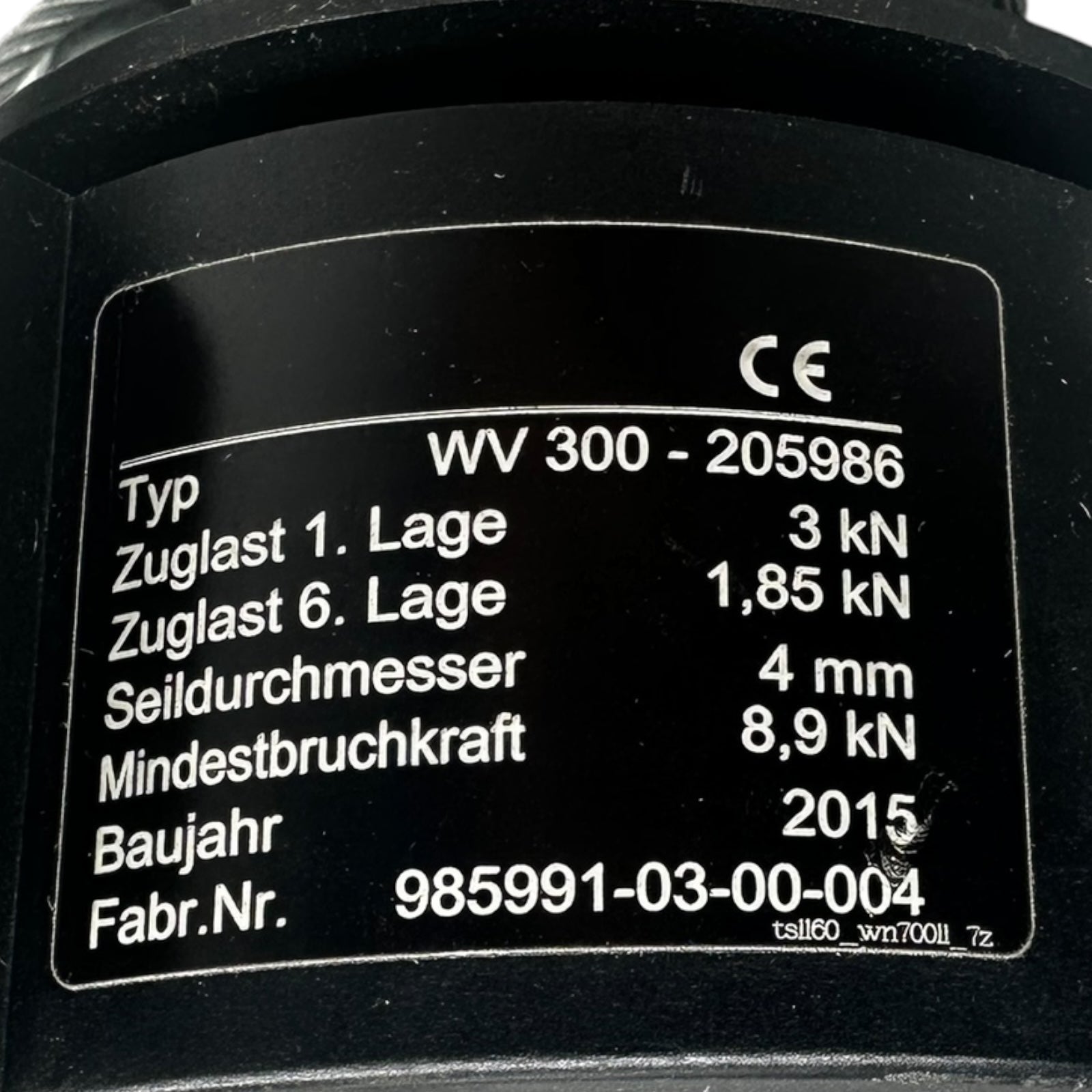 haacon Handseilwinde WV 300 Seilwinde 3kN 4mm Seil Haken manuell