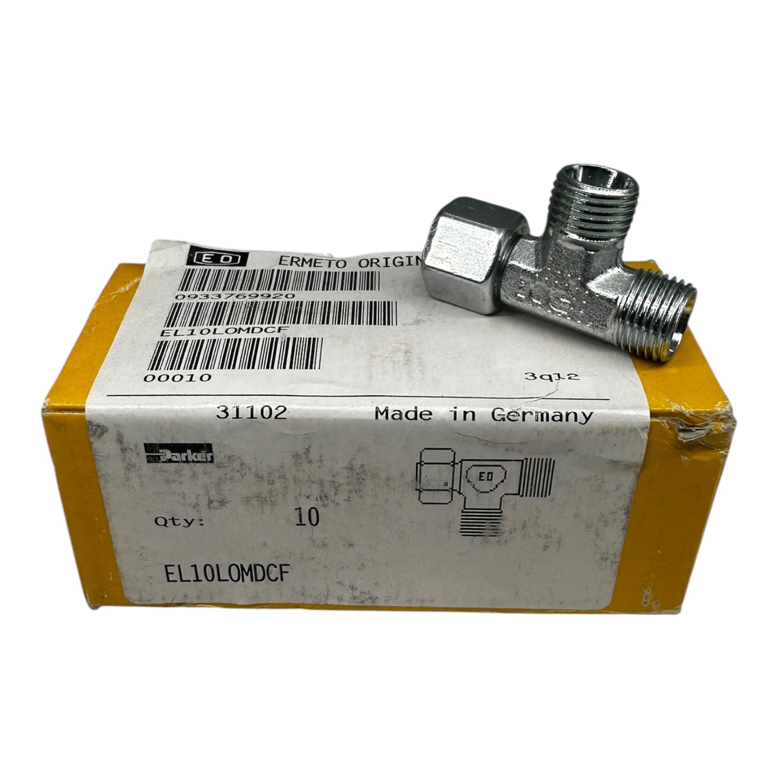 10x Parker Ermeto EL10LOMDCF Hydraulik T-Stück Verschraubung 10mm Außengewinde