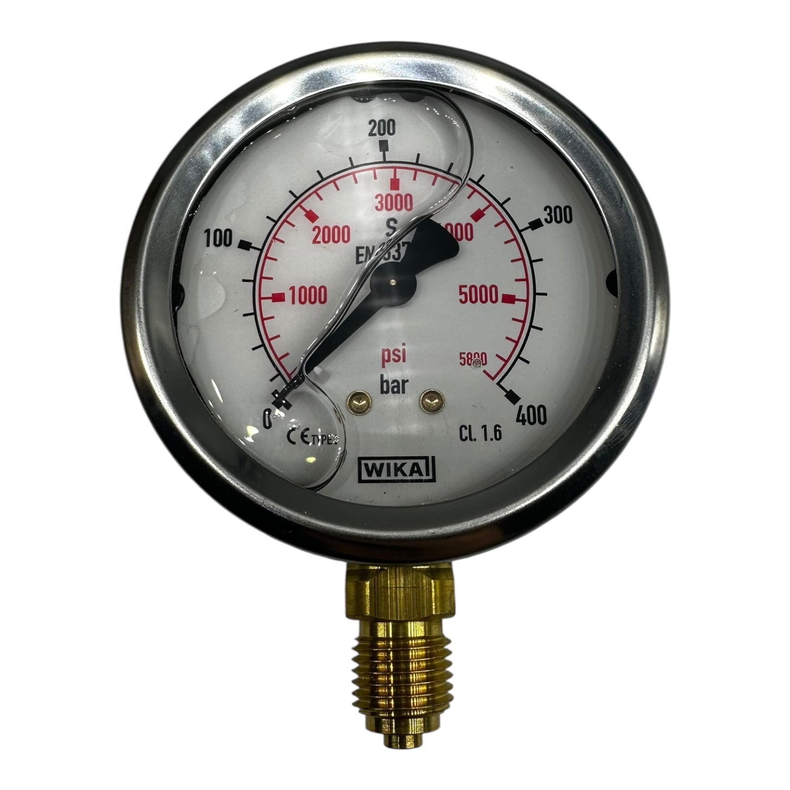 WIKA Manometer EN837 0–400 bar 0–5800 psi G1/4” unten Ø63mm CL1.6 NEU