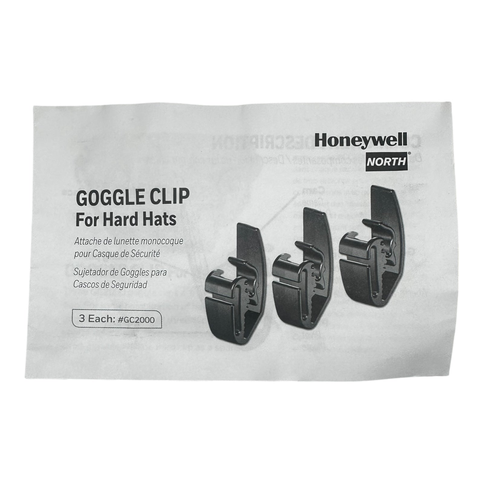 3x Honeywell North GC2000 Google Clip For Hard Hats