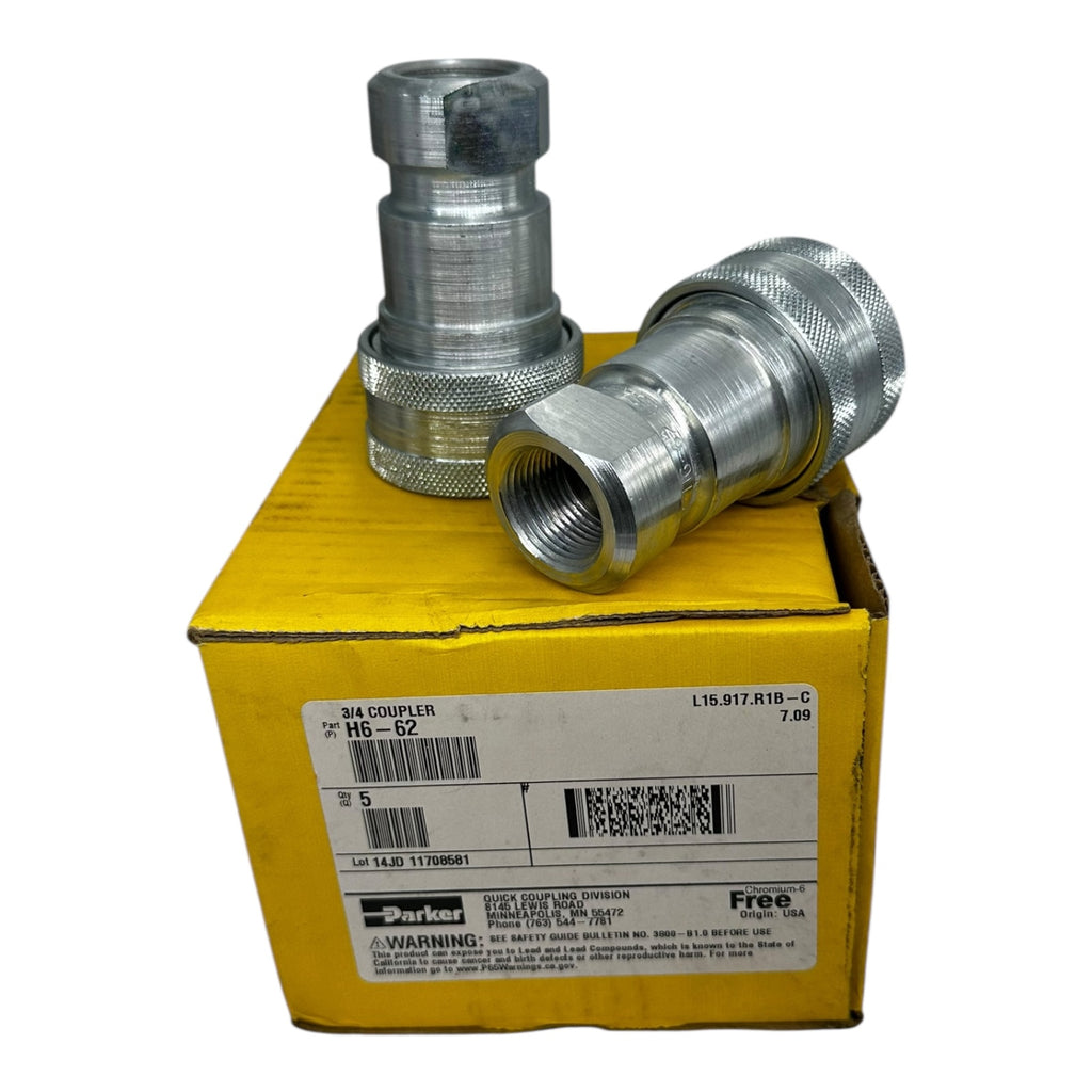 2x Parker H6-62 Kupplung 3/4” Hydraulik-Schnellverschluss