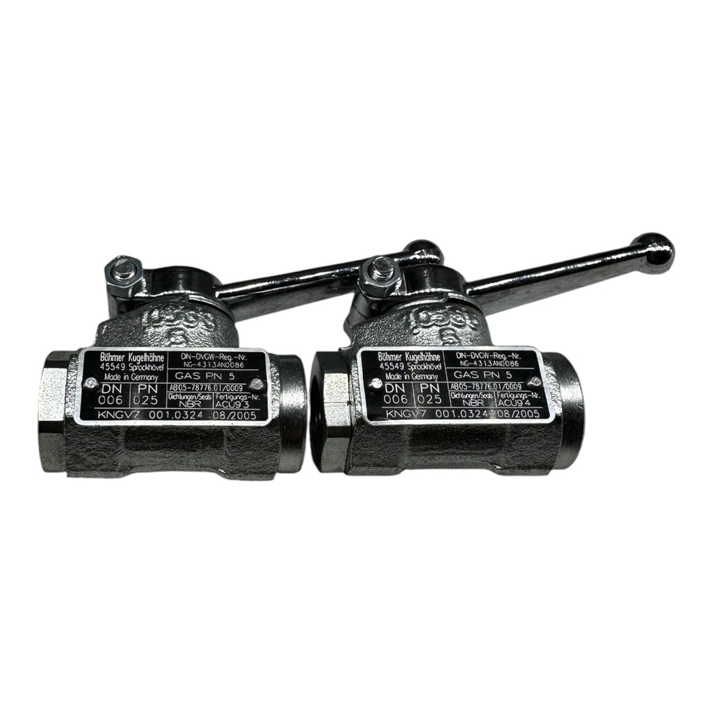 2x Böhmer KNGV7 001.0324 Kugelhahn DN6 PN25 Gasventil NBR DVGW geprüft