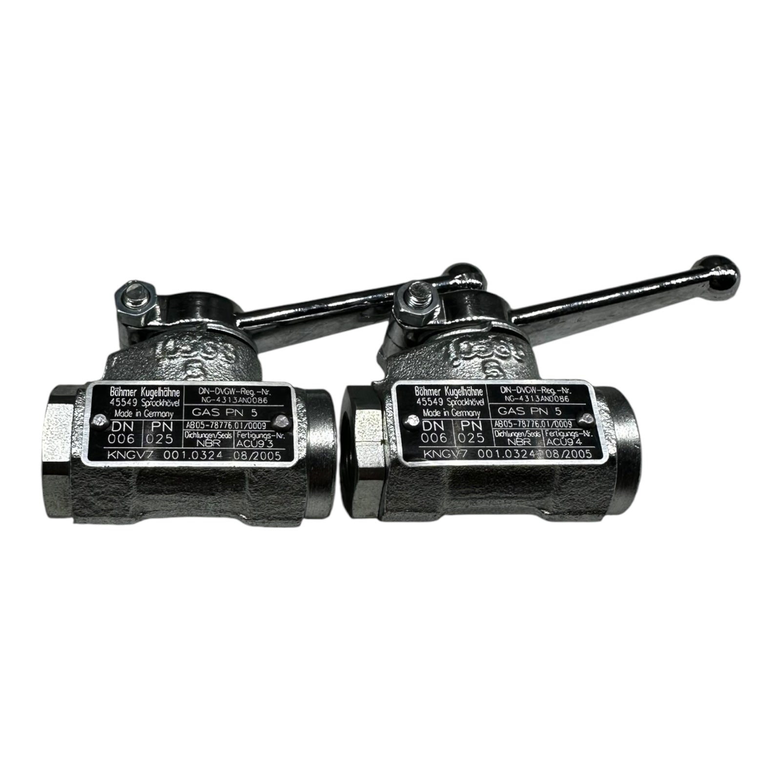 2x Böhmer KNGV7 001.0324 Kugelhahn DN6 PN25 Gasventil NBR DVGW geprüft