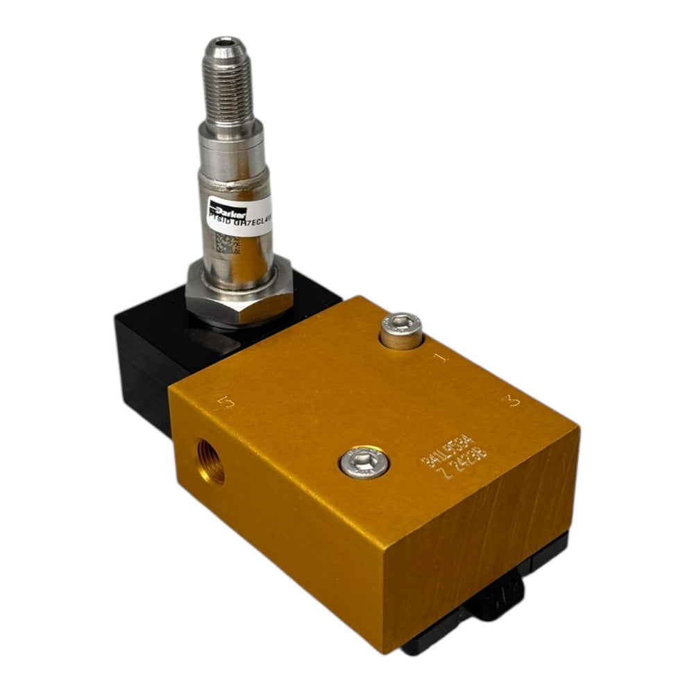 Parker Pneumatikventil 341L9534 5/2-Wege Magnetventil G1/4 Messingblock