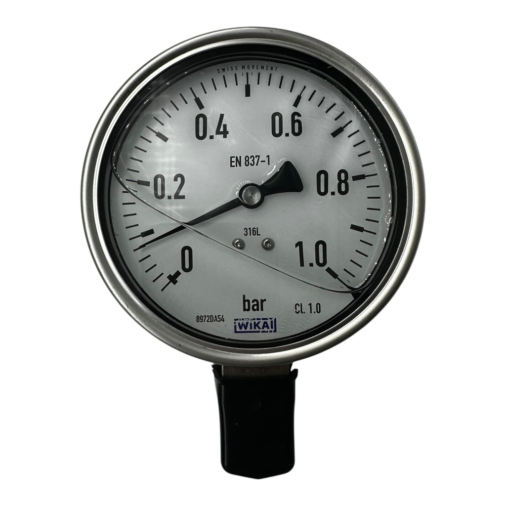 WIKA Manometer 233.50.100 0–1 bar G1/2B unten Edelstahl 316L IP65 Klasse 1.0