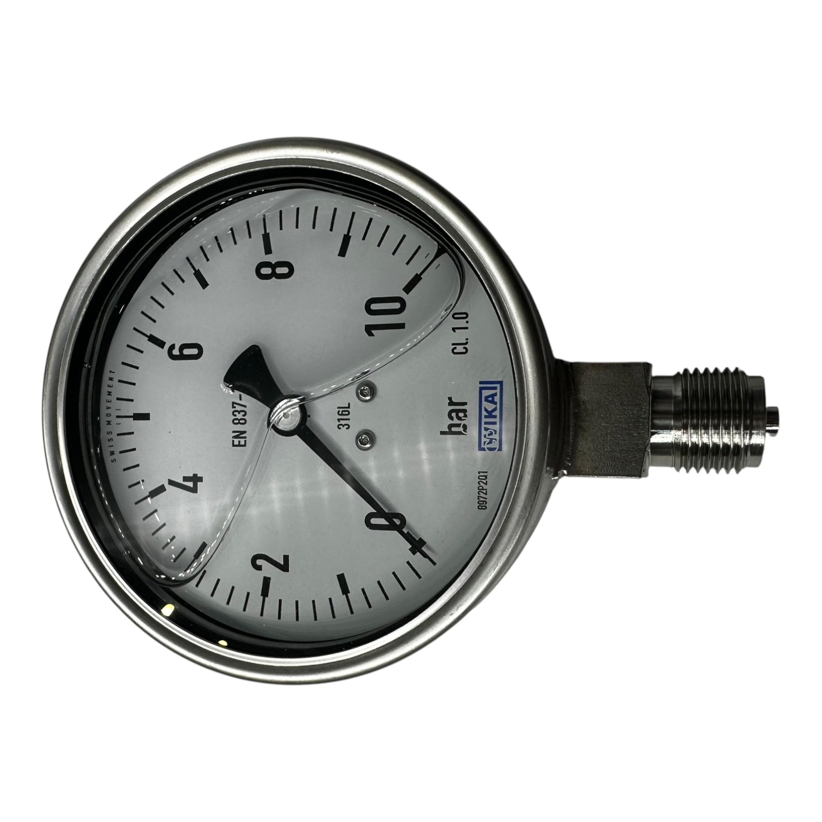 WIKA Manometer 233.50.100 10 bar G1/2B unten 316L Edelstahl Druckmesser