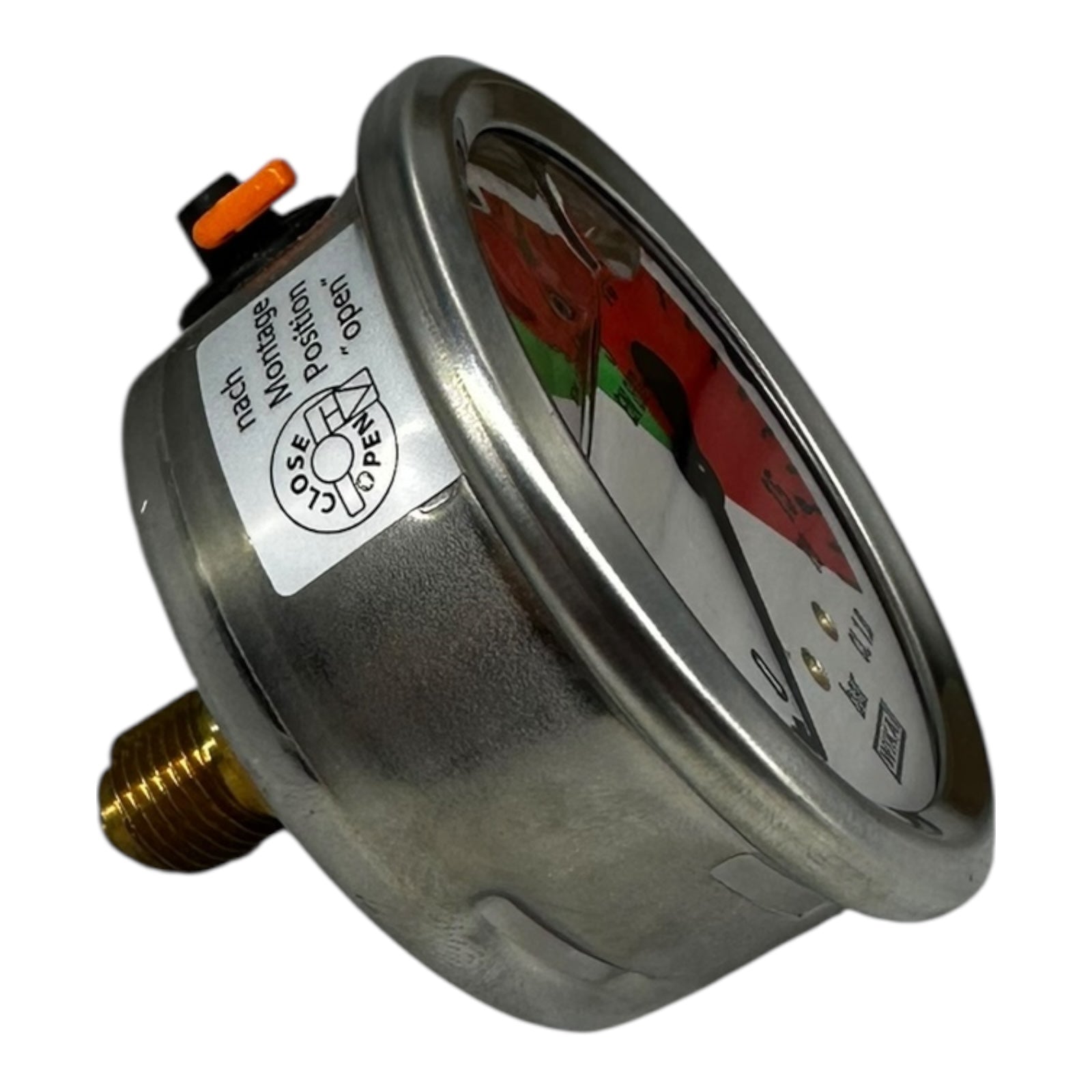 WIKA Manometer 0–16 bar G1/4B unten Ø63mm farbskala Grün/Rot Druckmesser