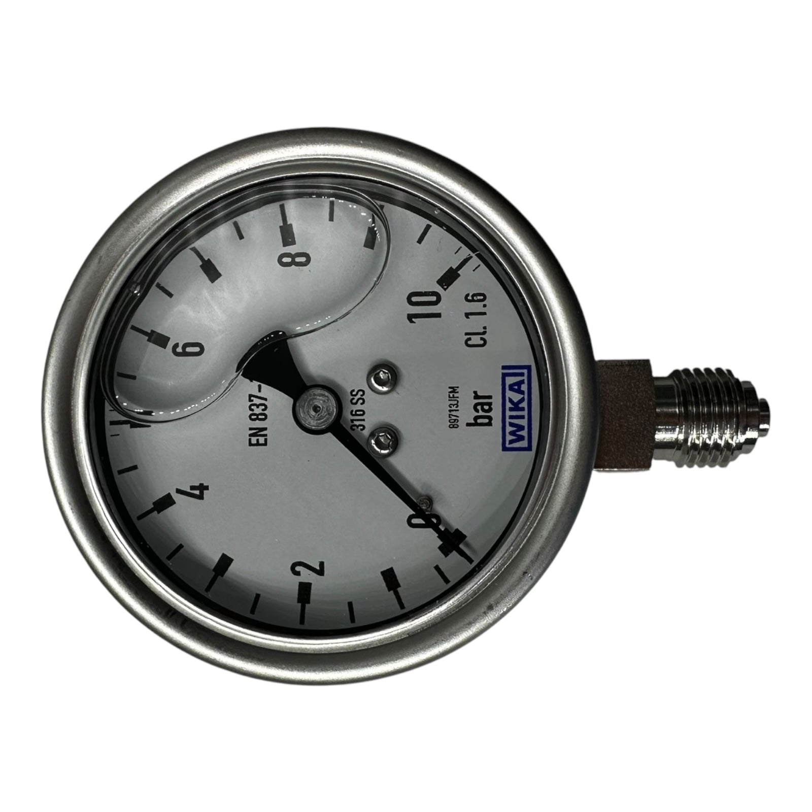 WIKA Manometer 233.50.063 10 bar G1/4B unten Ø63mm Edelstahl 316SS Druckmesser